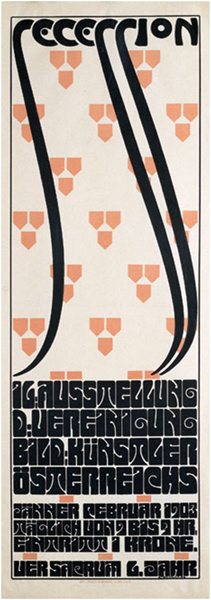 Pôster para a décima-sexta mostra da Secessão Vienense, Alfred Roller, 1902.
