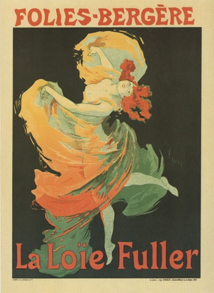Pôster para o cabaré parisiense Folies-Bergère, Jules Cheret, 1892.