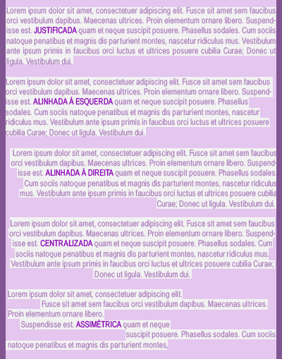 Alinhamento de parágrafos