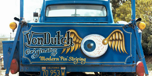 Pintura com o logotipo de Von Dutch.