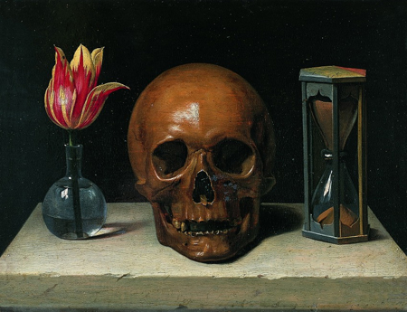 Vanitas, Philippe de Champaigne, 1671. A representação da vida, morte e tempo.